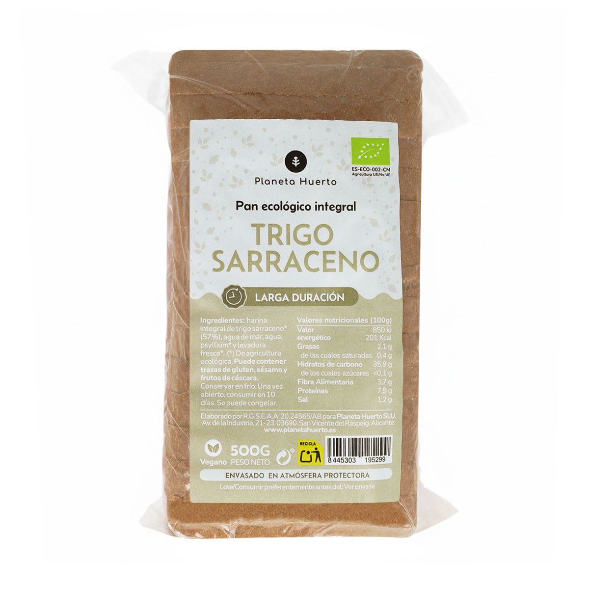 Pan integral de trigo sarraceno ECO Planeta Huerto 500 g
