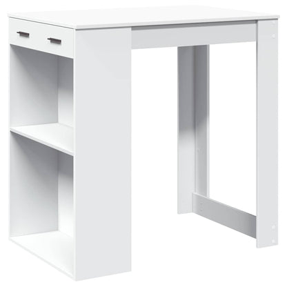 Mesa Alta De Bar Madera Ingeniería Blanca 102x70x103,5 Cm_0