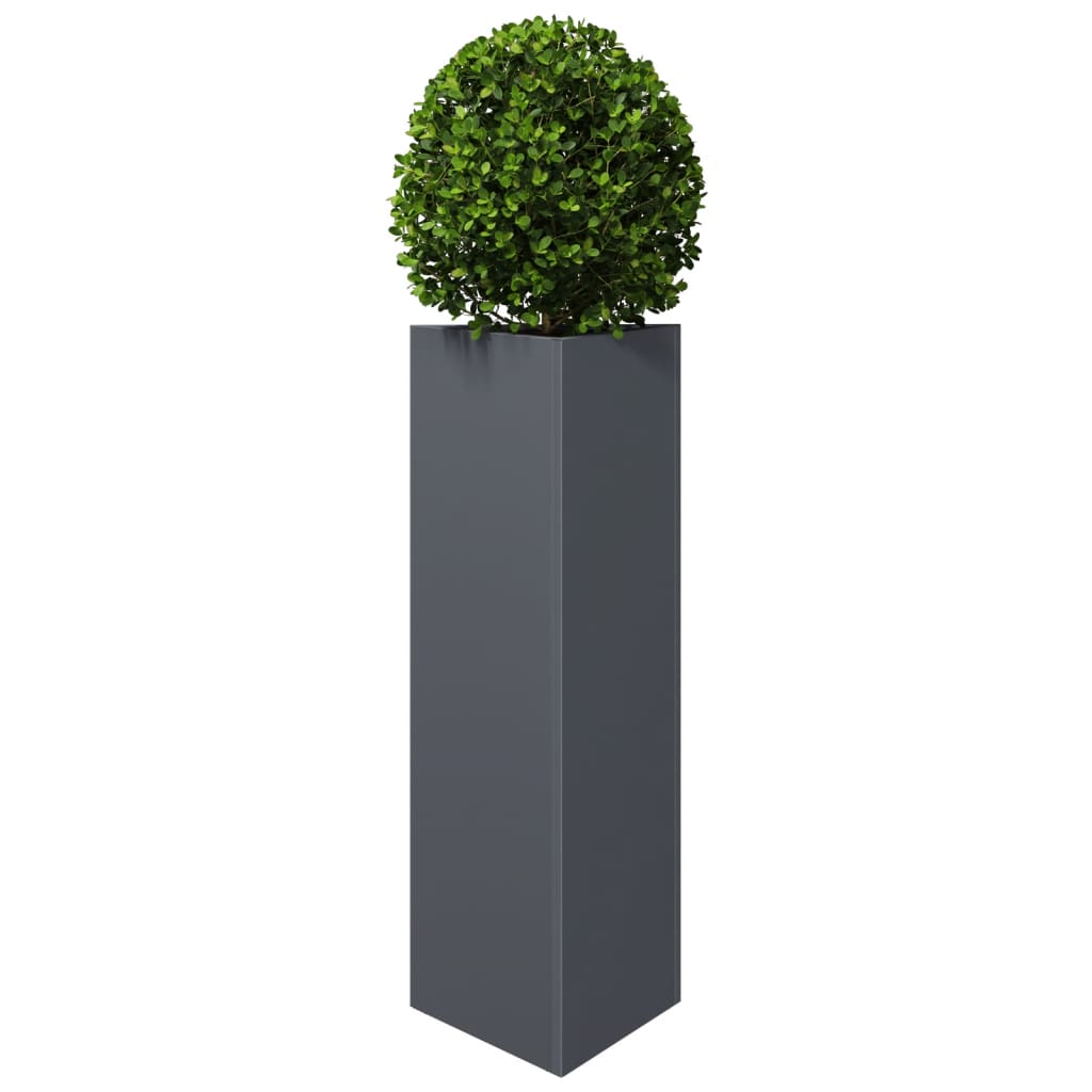 Jardinera Triangular Acero Gris Antracita 30x26x75 Cm_2