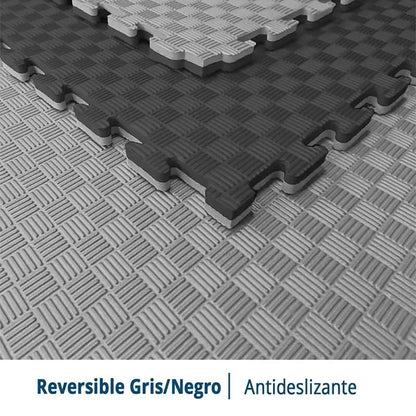 Artatami® Tatami Puzzle 1x1x20 Mm Negro - Gris Pack Ahorro【2 Unidades】 Alta Densidad Eva – Judo, Bjj, Mma Y Lucha_2