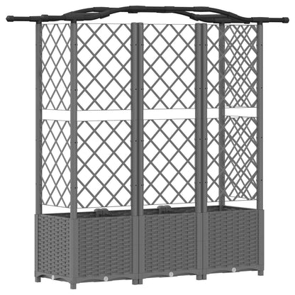 Cama Elevada Con Trellis Y Techo Gris Claro 163 X 40 X 138 Cm_4