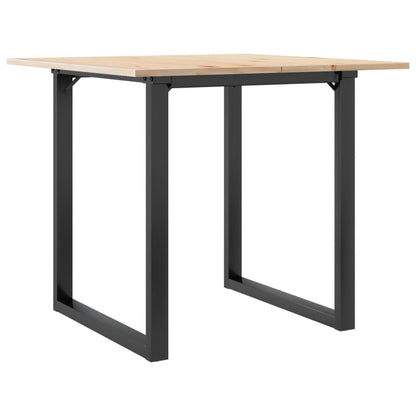 Mesa De Comedor Marco O Madera Maciza Pino Y Acero 90x90x75 Cm_4