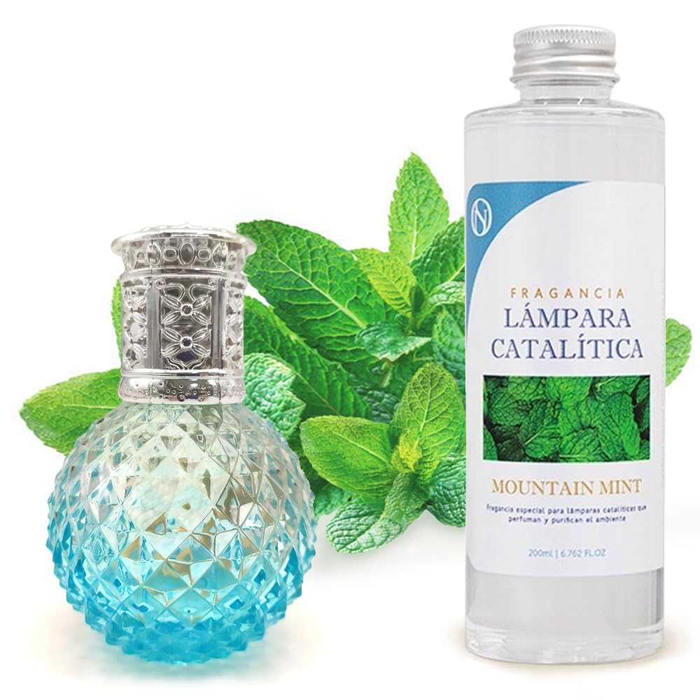 Lámpara Catalítica Blue Diamonds + Aroma Mountain Mint 200ml - Elimina Malos Olores, Impurezas Y Perfuma_0