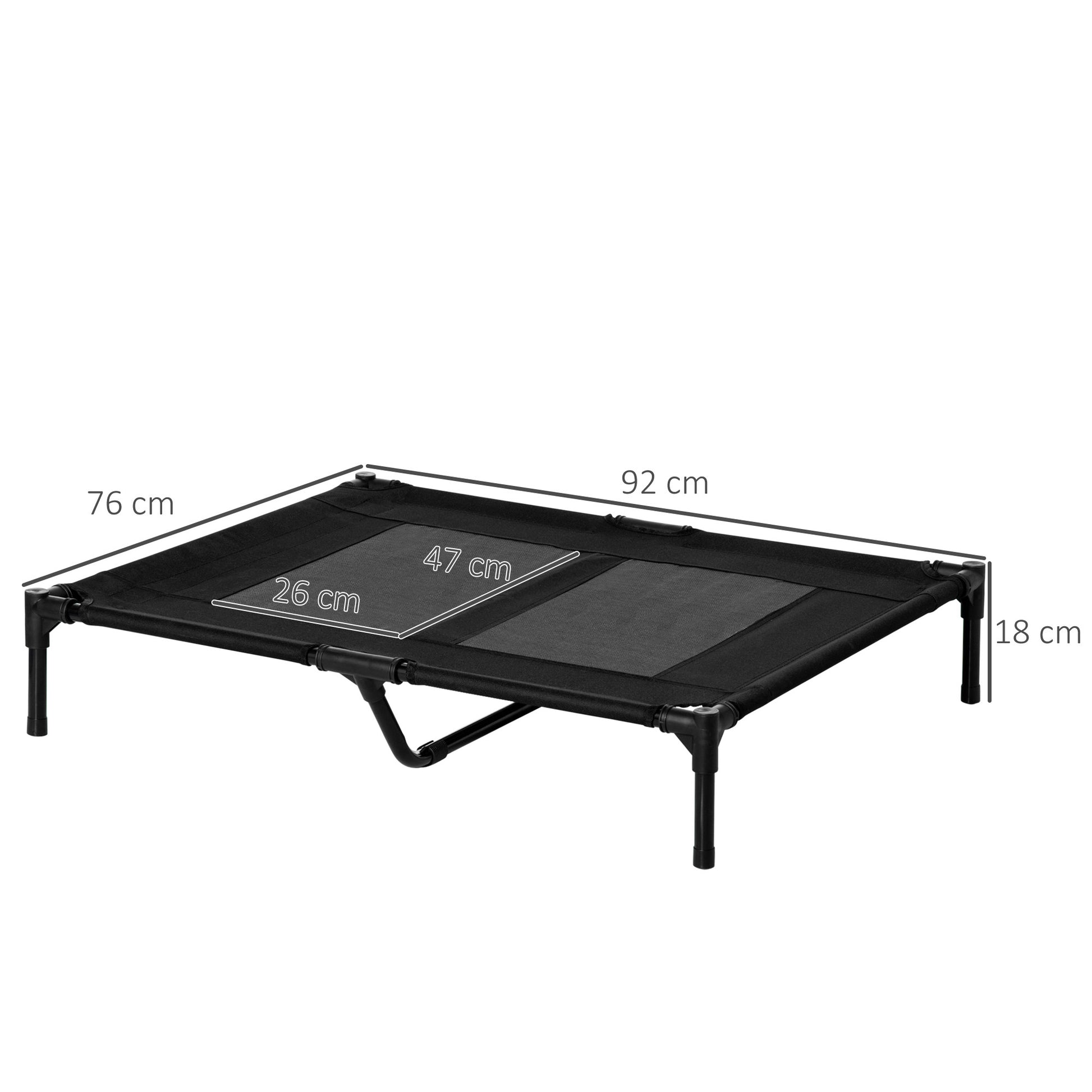Pawhut Cama Elevada Para Perros Interior Y Exterior 92x76x18 Cm Negro_2