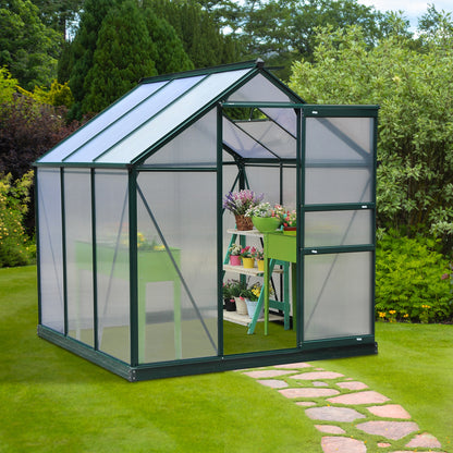 Outsunny Invernadero De Jardín 2x2 M Policarbonato Aluminio Protección Uv30_1