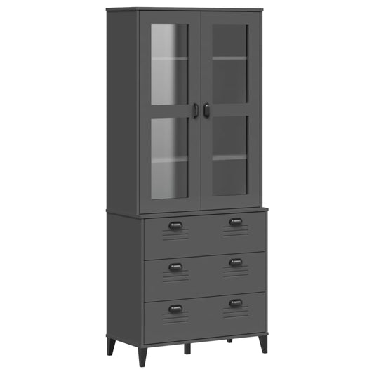 Aparador Alto Viken Madera De Pino Gris Antracita 80x40x190 Cm / Vetonek_0