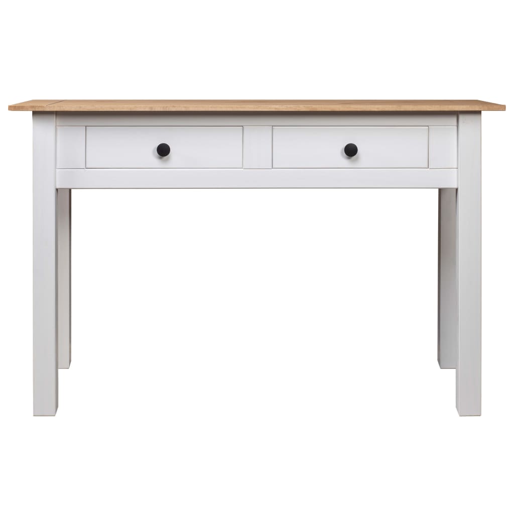 Mesa Consola Madera Maciza Pino Panamá Blanco 110x40x72cm_0