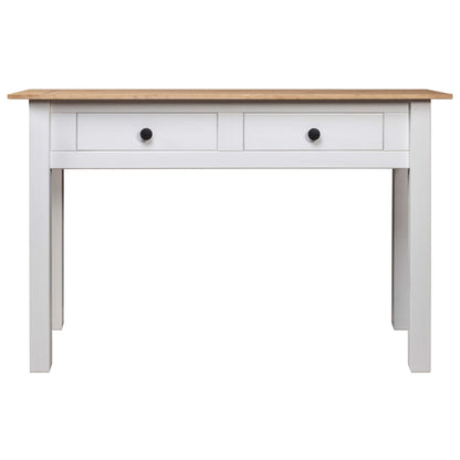 Mesa Consola Madera Maciza Pino Panamá Blanco 110x40x72cm_0