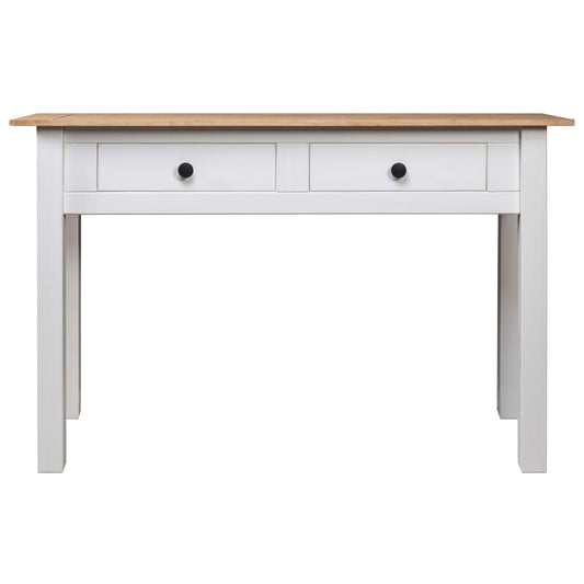 Mesa Consola Madera Maciza Pino Panamá Blanco 110x40x72cm_0
