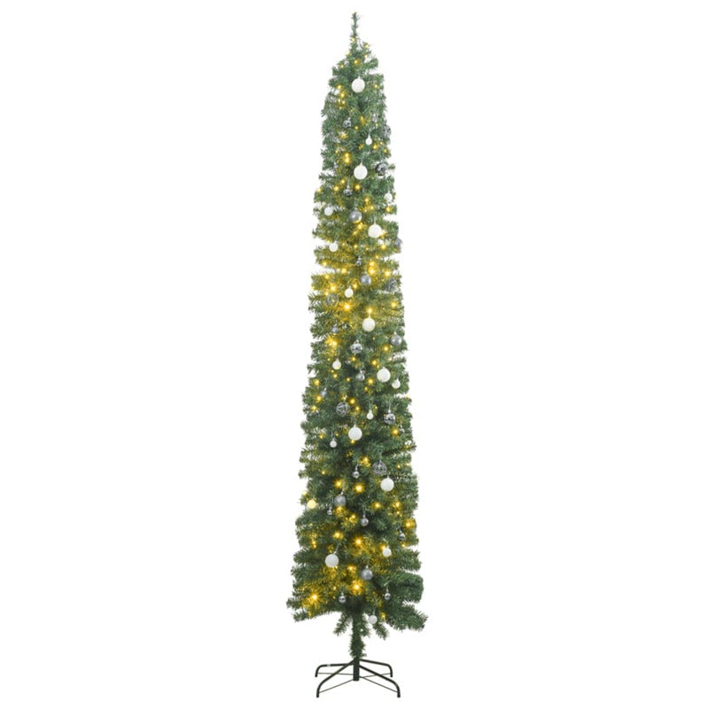 Vidaxl Árbol De Navidad Estrecho Con 300 Led Y Bolas 300 Cm_0