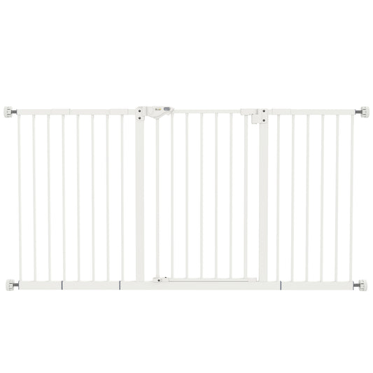 Pawhut Barrera De Seguridad Extensible Para Puertas 74-147,5x76,2 Cm Blanco_0