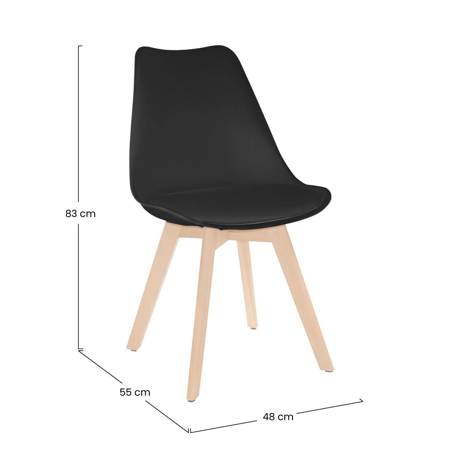 Pack 4 Sillas De Comedor Estilo Nórdico Daria 83x55x48cm Thinia Home_5