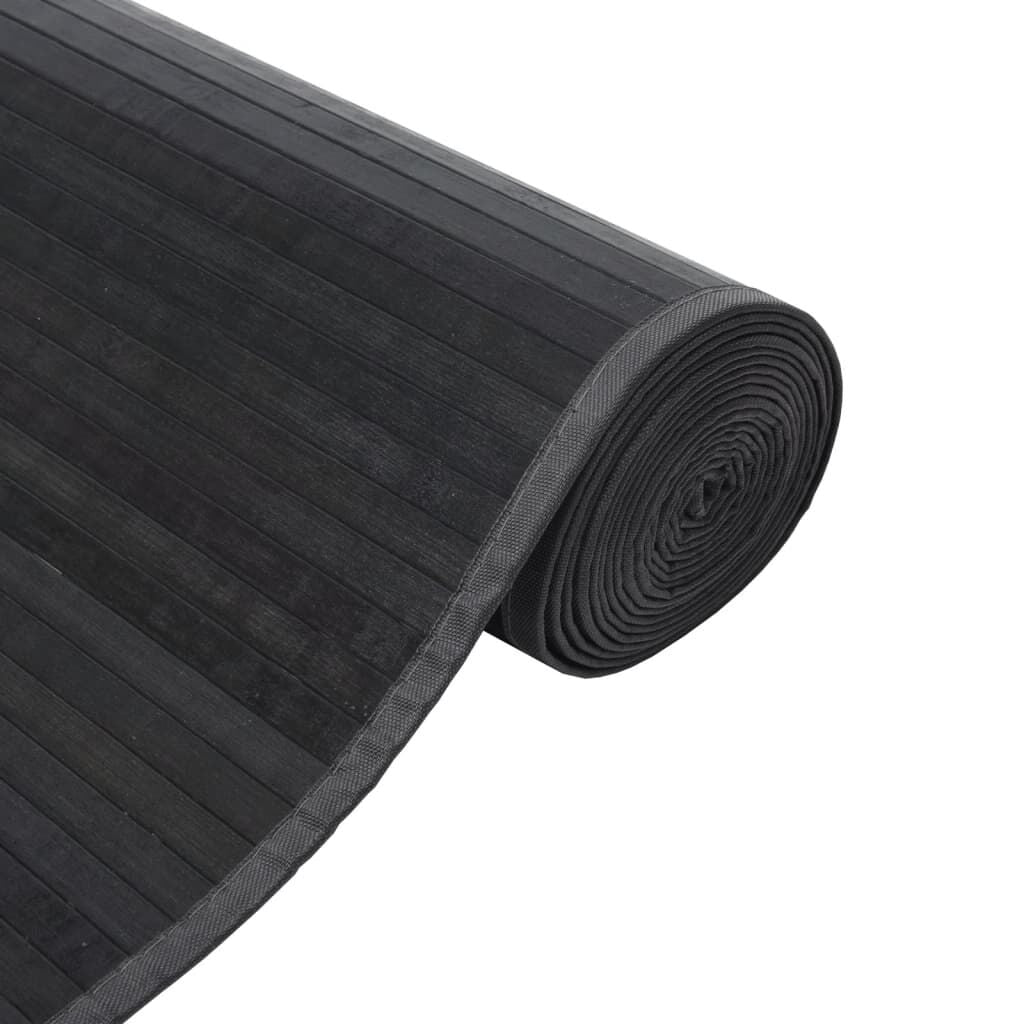 Vidaxl Alfombra Cuadrada Bambú Gris 100x100 Cm_3
