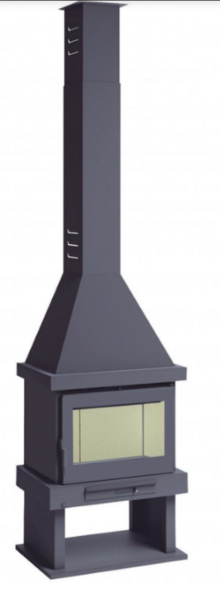 BRICOSOL Chimenea de leña frontal con turbina FM Modelo C-300 T Con Turbina, Vermiculita_0