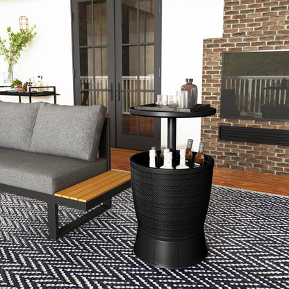 Outsunny Mesa Nevera Para Exterior 41 L 3 En 1 Cool Bar Mesa Auxiliar Negro_3