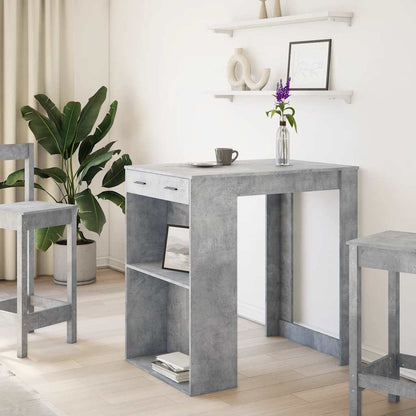 Mesa Alta De Bar Madera Ingeniería Gris Hormigón 102x70x103,5cm_1