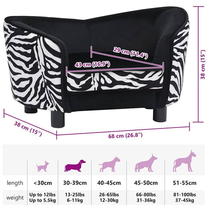 Vidaxl Sofá Para Perros Felpa Negro 68x38x38 Cm_2