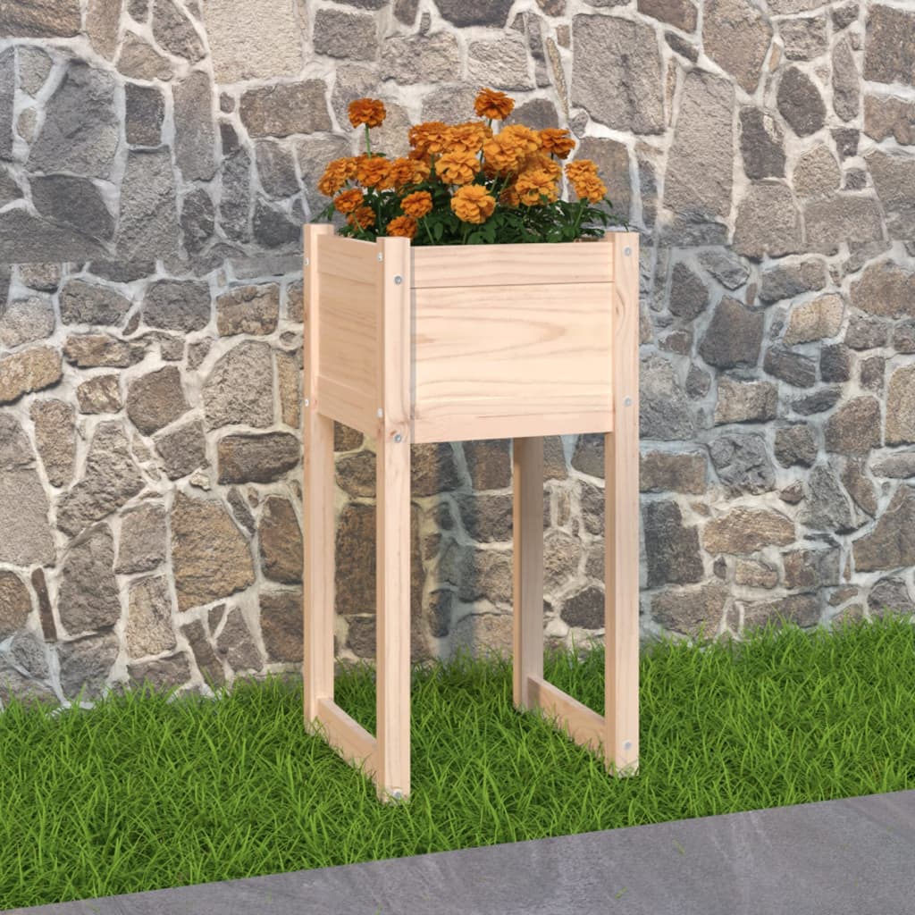 Jardinera De Madera Maciza De Pino 40x40x81 Cm_1