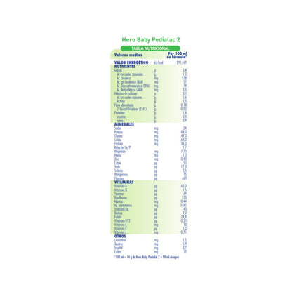 Pack 3 x Pedialac Leche 2 Para Bebés de hasta 12 meses 800gr. Hero Baby