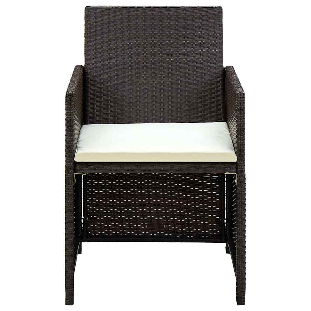Vidaxl Set Muebles De Jardín 4 Piezas Y Cojines Ratán Sintético Marrón_4