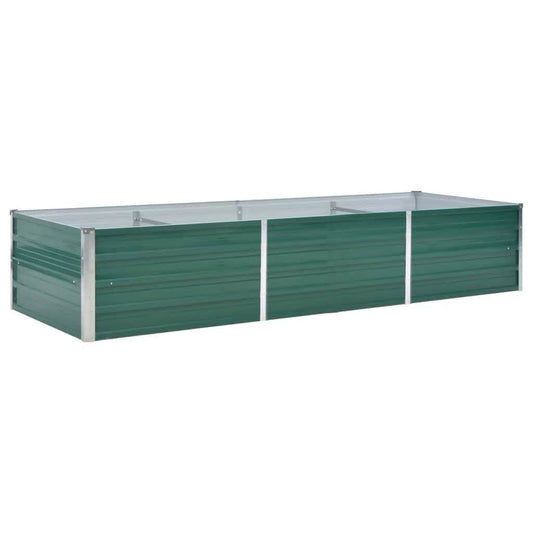 Arriate De Jardín De Acero Galvanizado Verde 240x80x45 Cm_0
