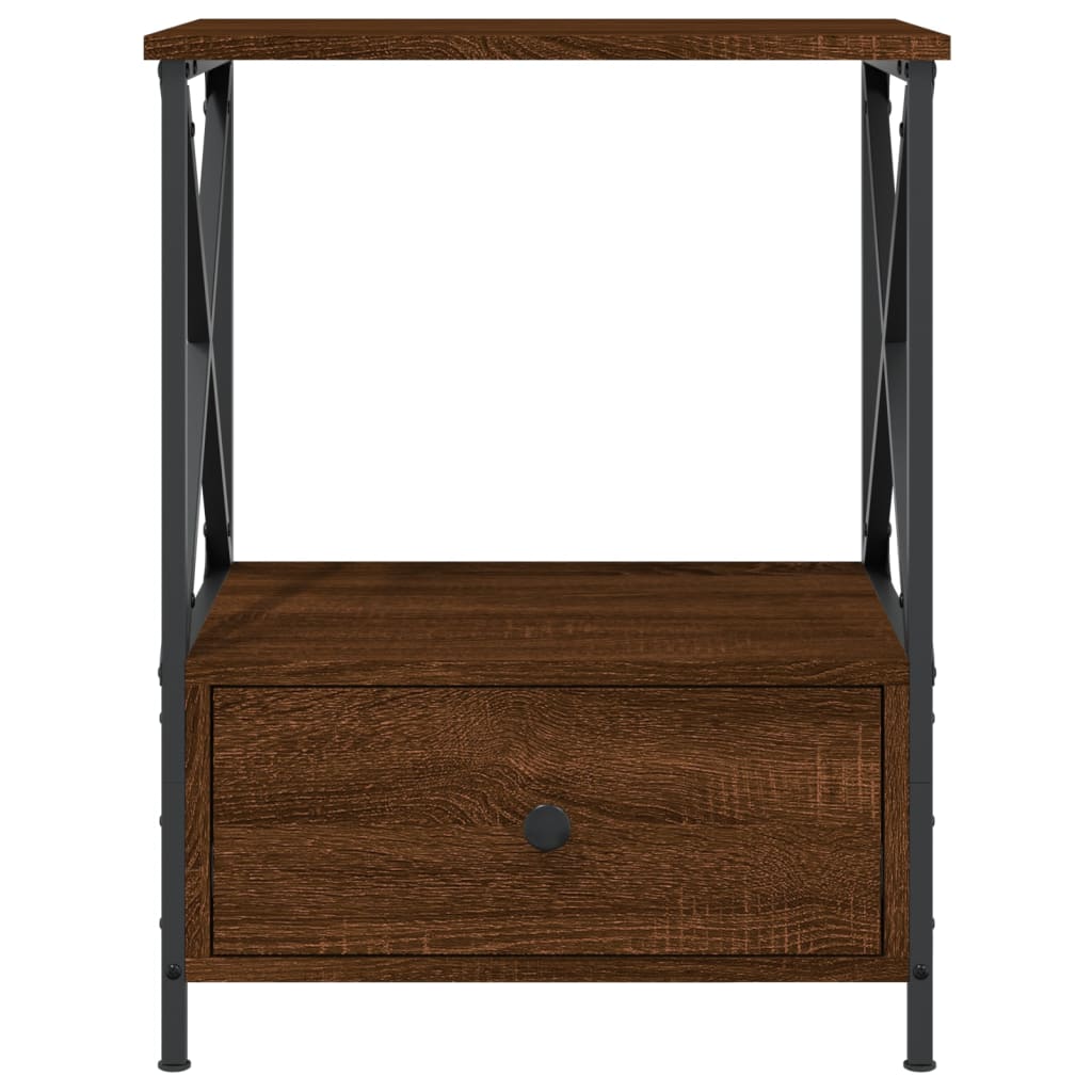 Mesitas Noche 2 Uds Madera Ingeniería Marrón Roble 50x41x65 Cm_4