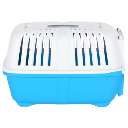 Vidaxl Transportín De Mascota Blanco Azul Polipropileno 55x36x36 Cm_4