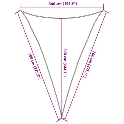 Vidaxl Toldo De Vela Triangular Hdpe Azul 160 G/m² 5x7x7 M_2