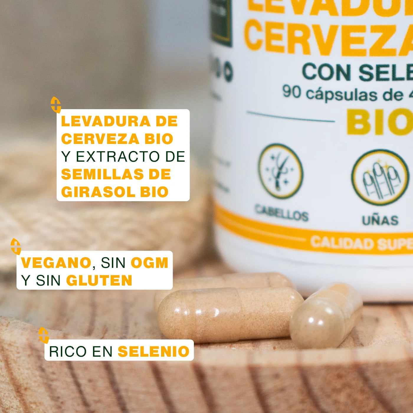 Levadura De Cerveza Viva Bio, Con Selenio | 90 Cápsulas_2