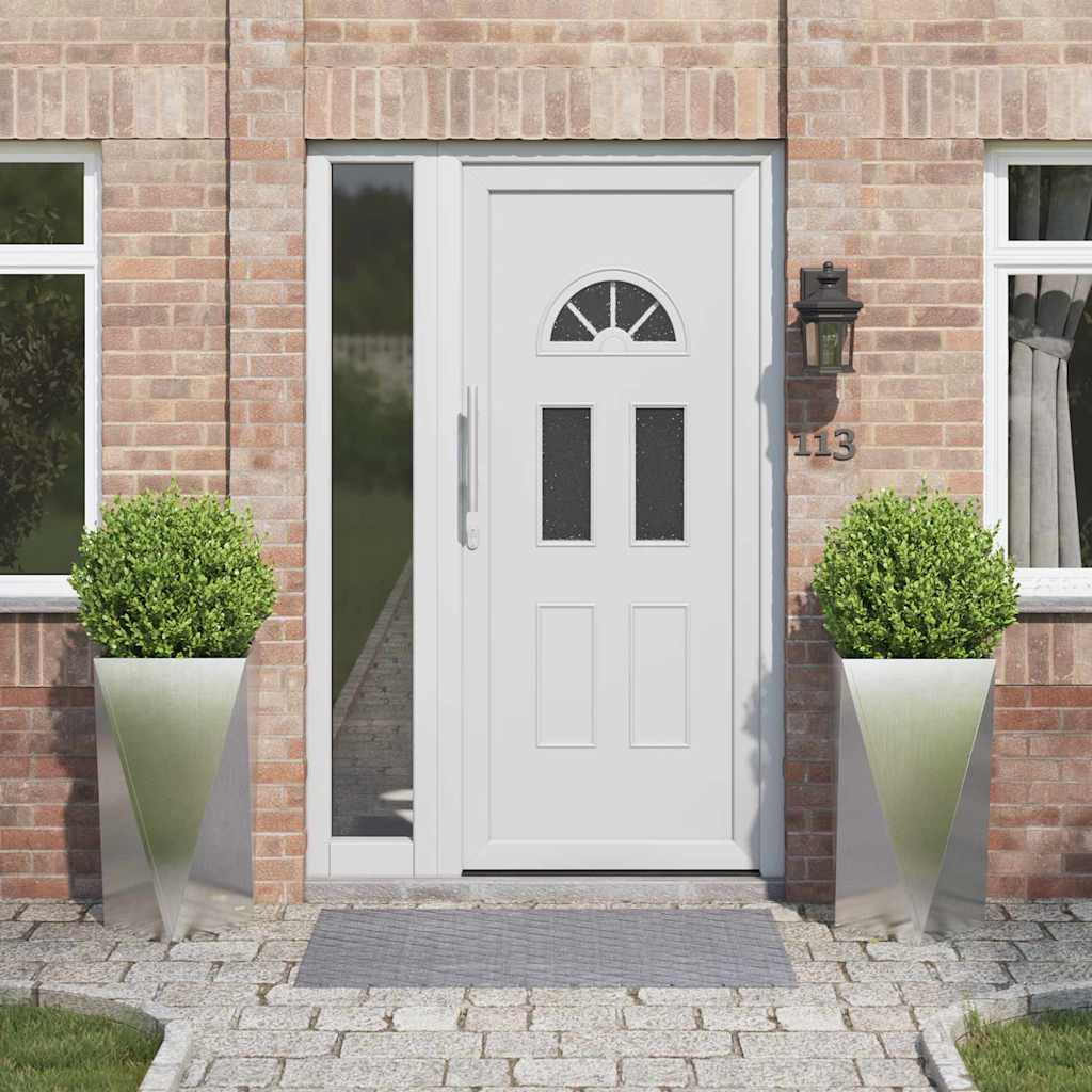 Jardinera 2 Pcs Plateado 40 X 40 X 75 Cm Acero Inoxidable_1