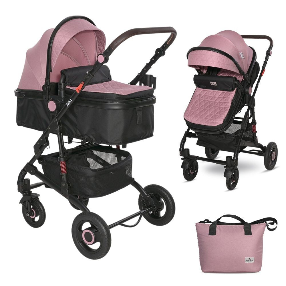 Carrito De Bebé Dúo Convertible Alba Premium Pink_0