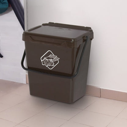 Cubo De Polipropileno Con La Manija Y La Cubierta, De Color Verde, 30 Lt. 400x305x390 Mm