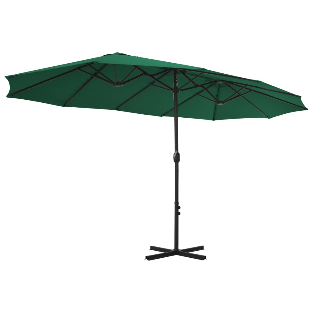 Sombrilla De Jardín Con Palo De Aluminio Verde 460x270 Cm_2