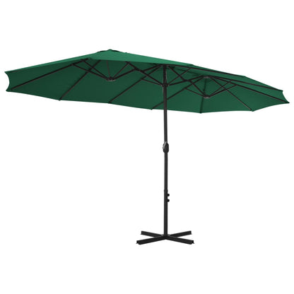 Sombrilla De Jardín Con Palo De Aluminio Verde 460x270 Cm_2