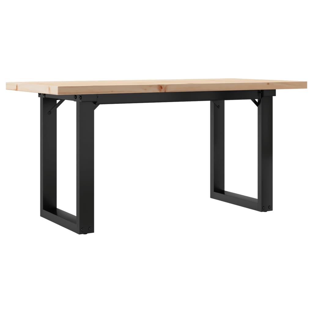 Mesa De Centro Marco O Madera Maciza Pino Y Acero 100x50x45,5cm_4