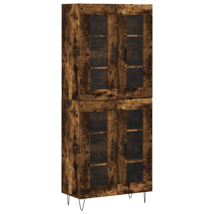 Aparador Alto Madera Contrachapada Roble Ahumado 69,5x34x180 Cm_1