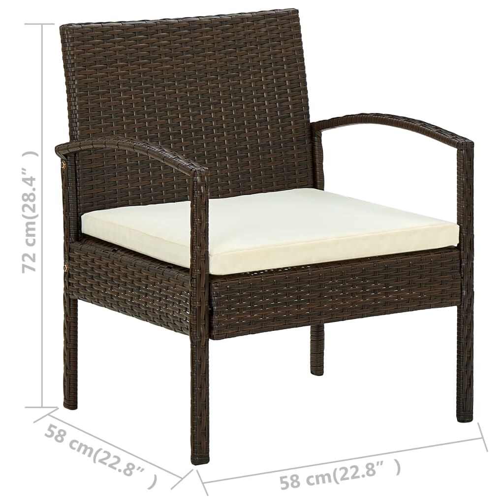 Vidaxl Silla De Jardín Con Cojín Ratán Sintético Marrón_2