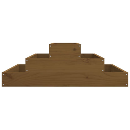 Jardinera De Madera Maciza De Pino Marrón Miel 80x80x27 Cm_4