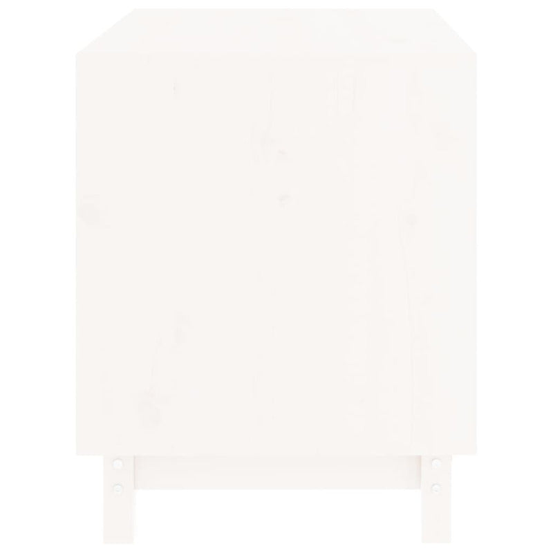 Caseta Para Perros Blanca 70x50x62 Cm Madera Maciza De Pino_5