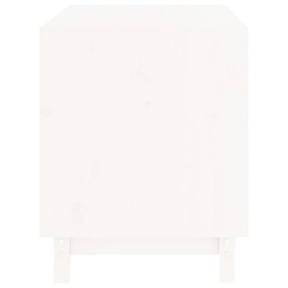 Caseta Para Perros Blanca 70x50x62 Cm Madera Maciza De Pino_5