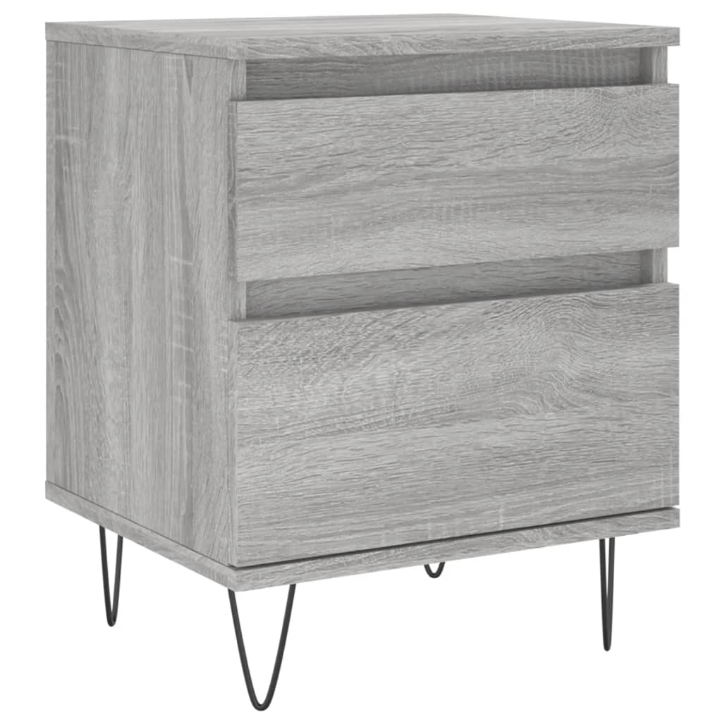 Mesita De Noche 2 Uds Madera Ingeniería Gris Sonoma 40x35x50 Cm_3