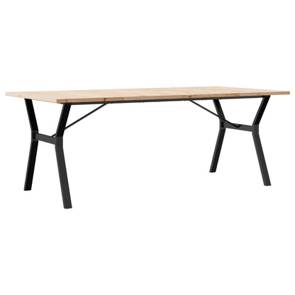 Mesa De Comedor Marco Y Madera Maciza Pino Acero 200x100x75,5cm_0