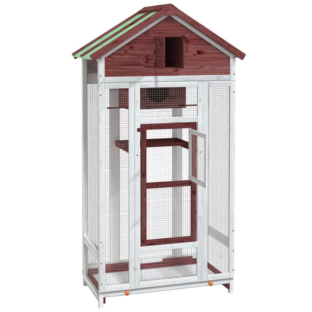 Vidaxl Casita Para Pájaros Madera Maciza Pino Color Moca 91,5x53x170cm_3
