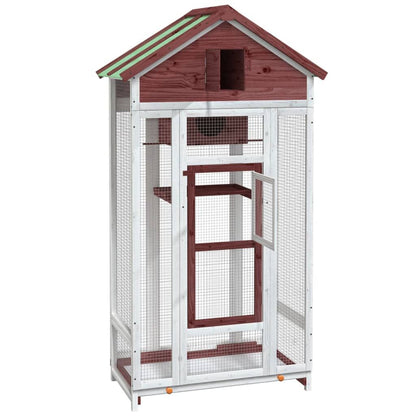 Vidaxl Casita Para Pájaros Madera Maciza Pino Color Moca 91,5x53x170cm_3