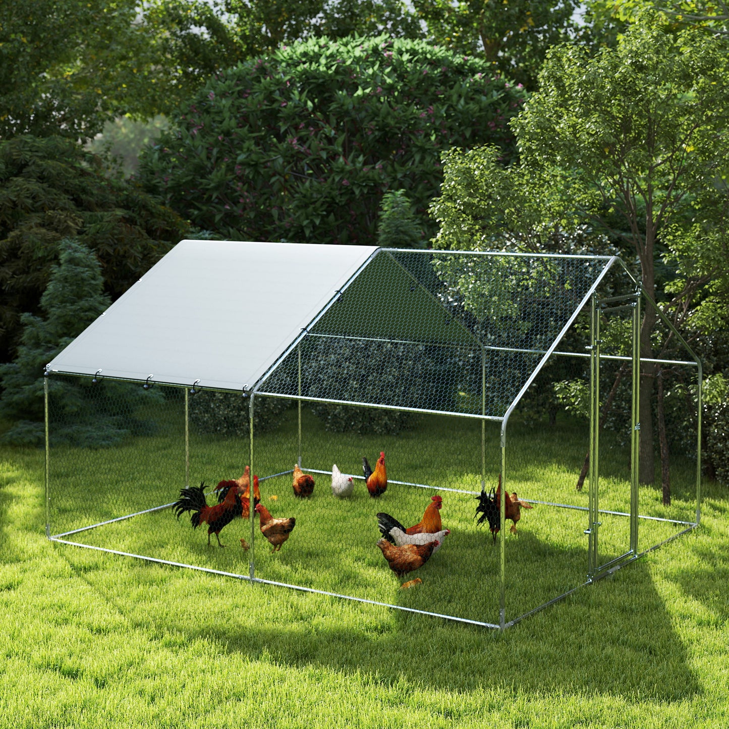 Pawhut Gallinero Para Exterior 3x3,4x1,9 M Con Cubierta Anti-uv E Impermeable_3
