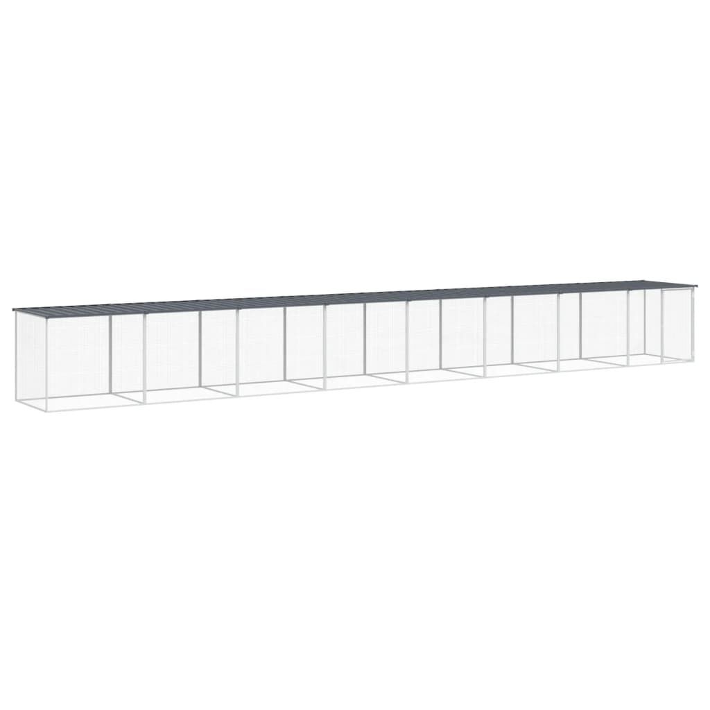 Vidaxl Gallinero Con Techo Acero Galvanizado Antracita 803x98x90 Cm_0