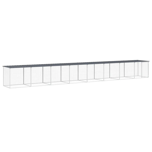 Vidaxl Gallinero Con Techo Acero Galvanizado Antracita 803x98x90 Cm_0