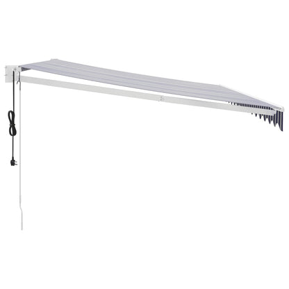 Toldo Retráctil Automático Azul Y Blanco 4,5x3 M_5
