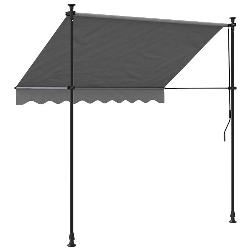 Toldo Retráctil De Tela Y Acero Gris Antracita 200x150 Cm_3