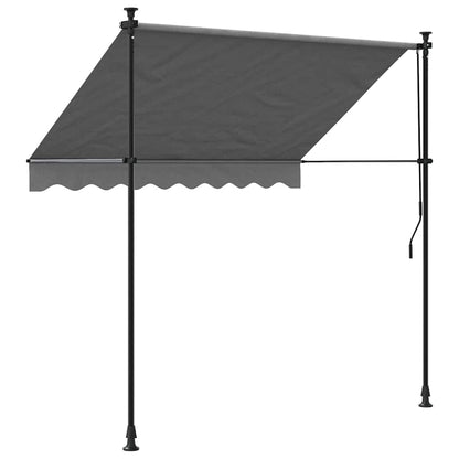 Toldo Retráctil De Tela Y Acero Gris Antracita 200x150 Cm_3